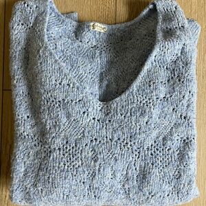 Free People Blue Knit Pointelle Women's Sweater size M/L